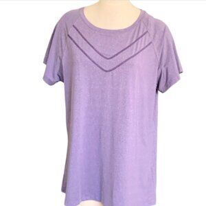 V1 dnery Activewear Top Short Sleeve Tee Top Plus Sz 2XL Purple #23L